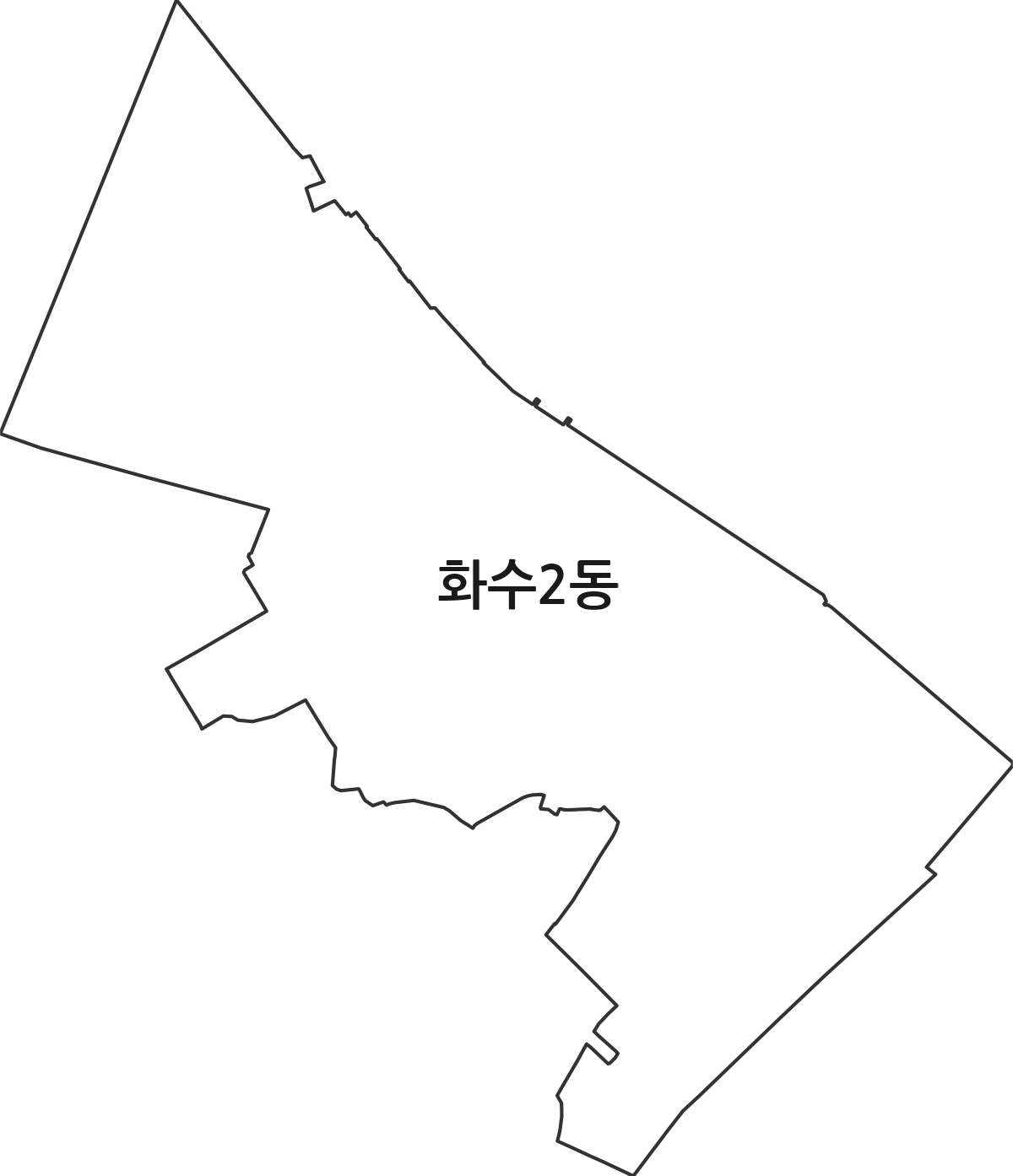 인천광역시 동구 화수2동 행정동 행정구역 경계 지도