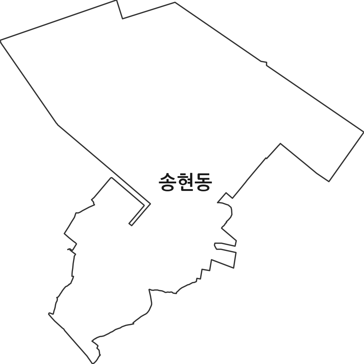 인천광역시 동구 송현동 법정동 행정구역 경계 지도