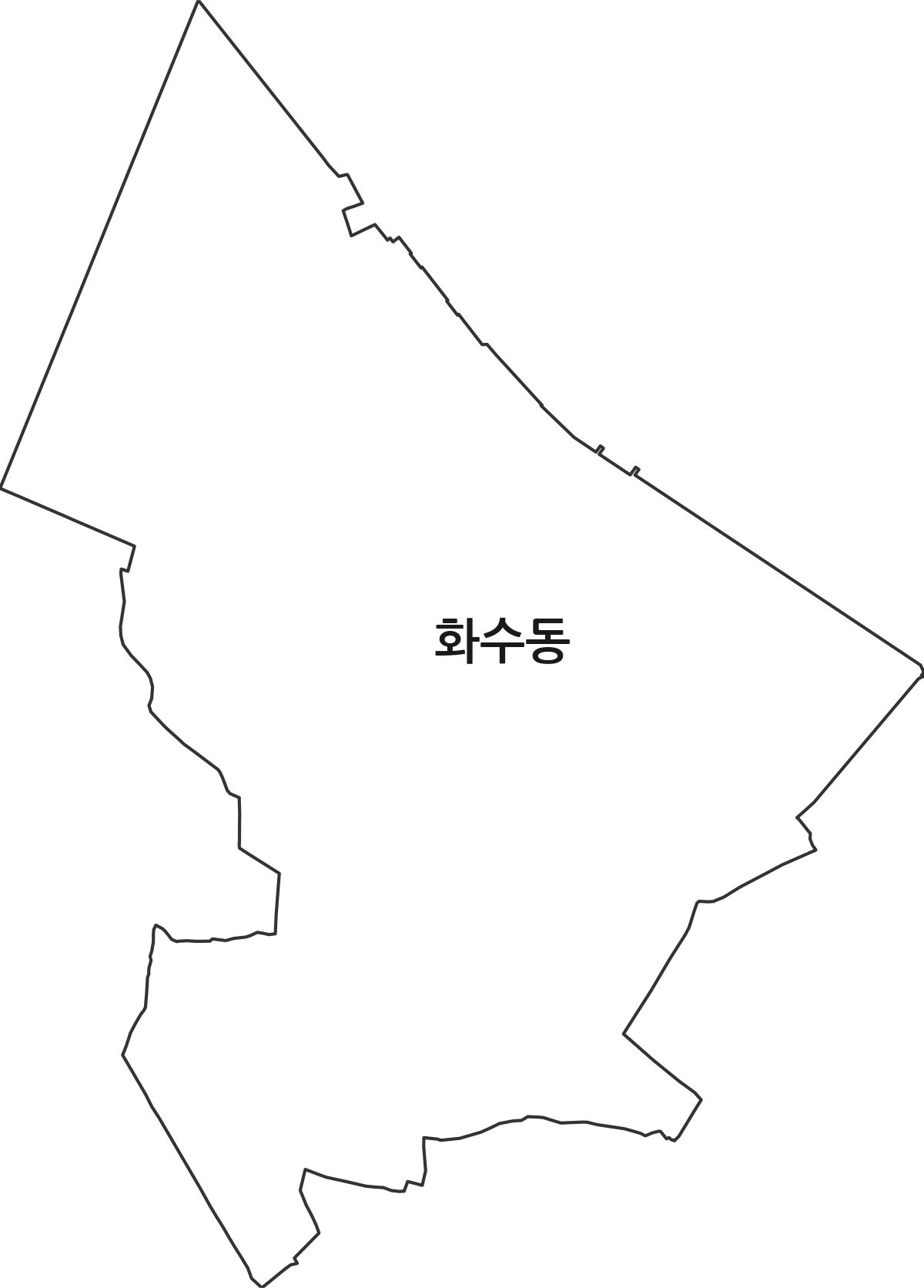 인천광역시 동구 화수동 법정동 행정구역 경계 지도