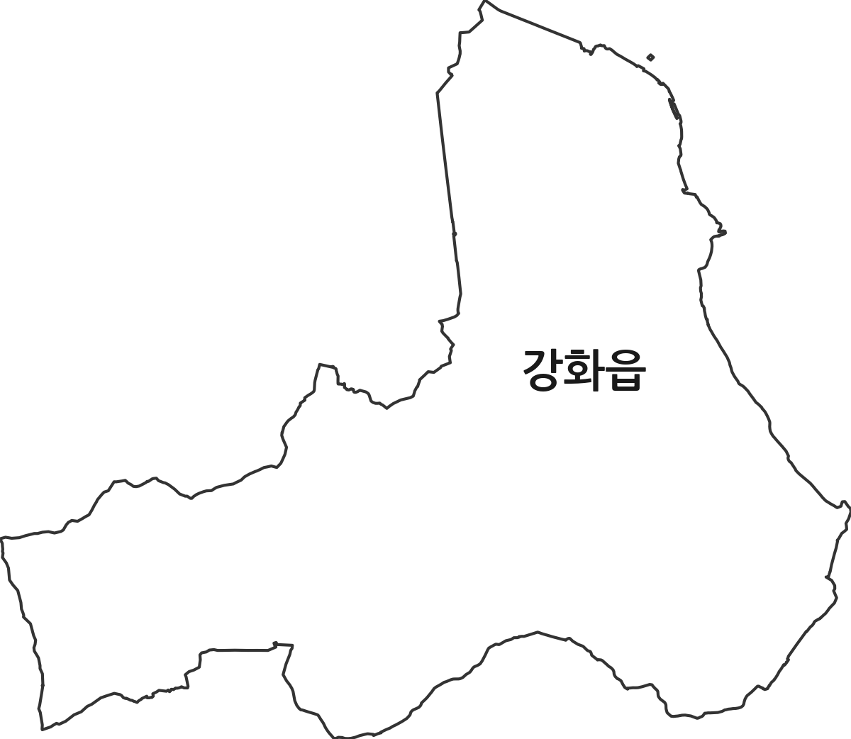 인천광역시 강화군 강화읍 행정동 행정구역 경계 지도