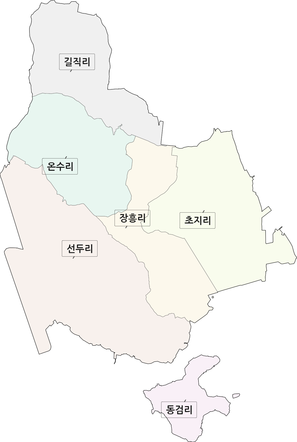 인천광역시 강화군 길상면 법정동 리 구분 행정구역 경계 지도