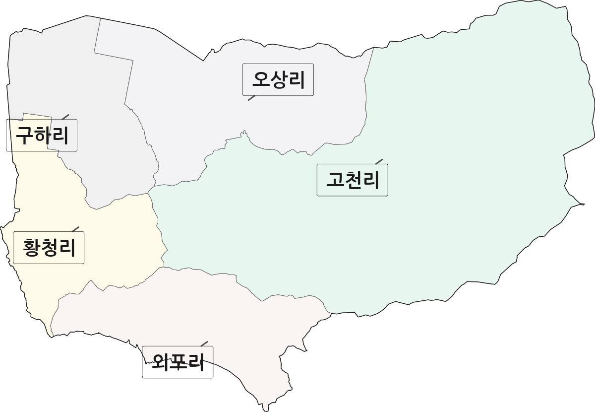 인천광역시 강화군 내가면 법정동 리 구분 행정구역 경계 지도