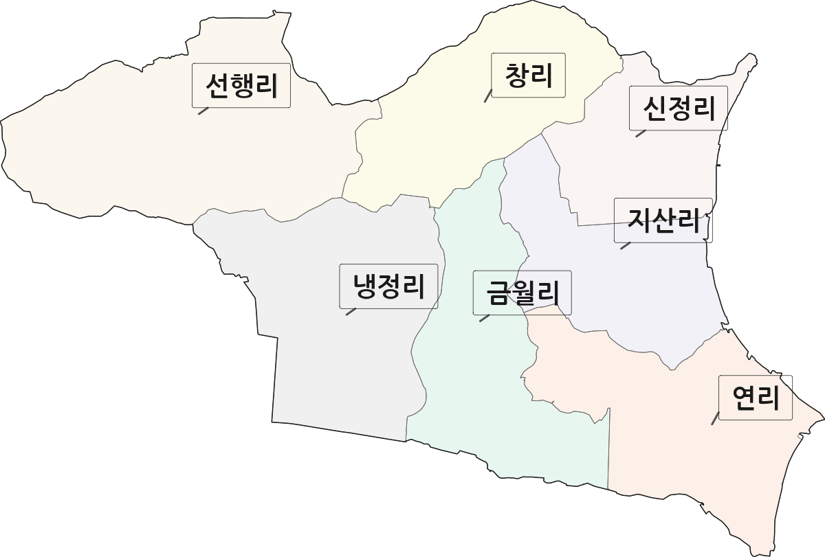 인천광역시 강화군 선원면 법정동 리 구분 행정구역 경계 지도
