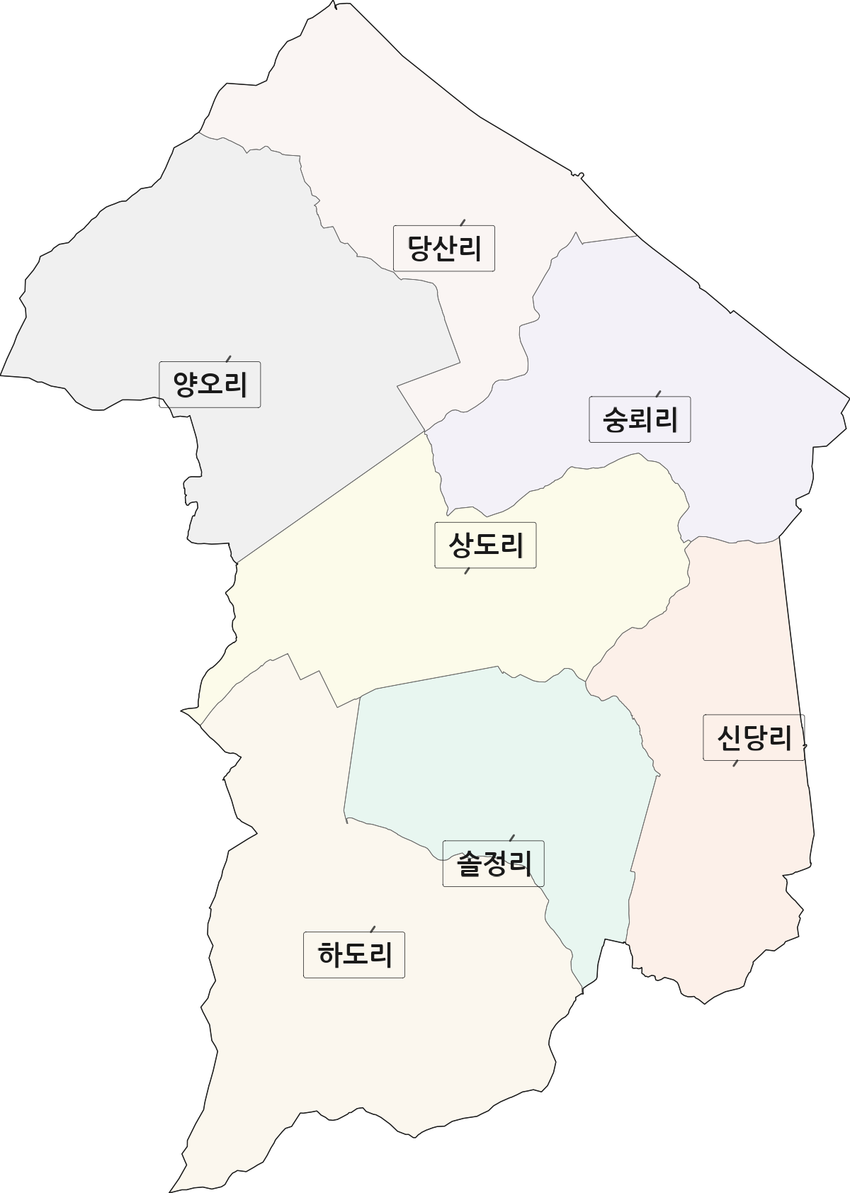 인천광역시 강화군 송해면 법정동 리 구분 행정구역 경계 지도
