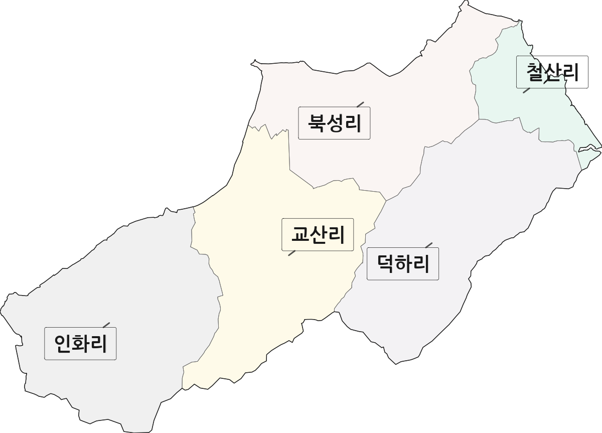 인천광역시 강화군 양사면 법정동 리 구분 행정구역 경계 지도