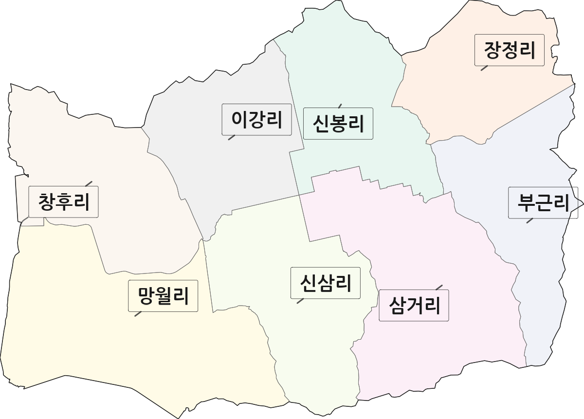인천광역시 강화군 하점면 법정동 리 구분 행정구역 경계 지도