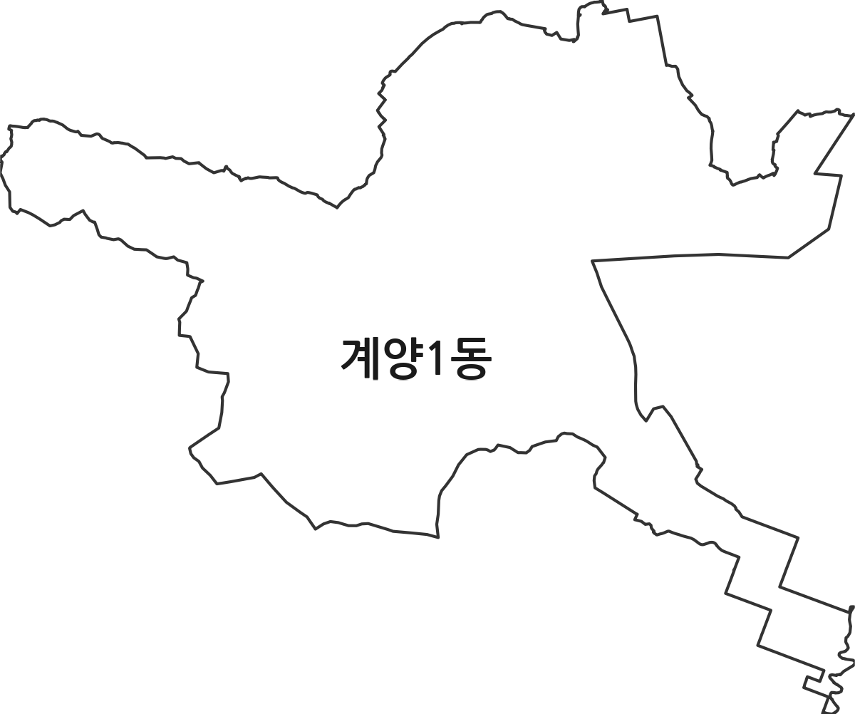 인천광역시 계양구 계양1동 행정동 행정구역 경계 지도
