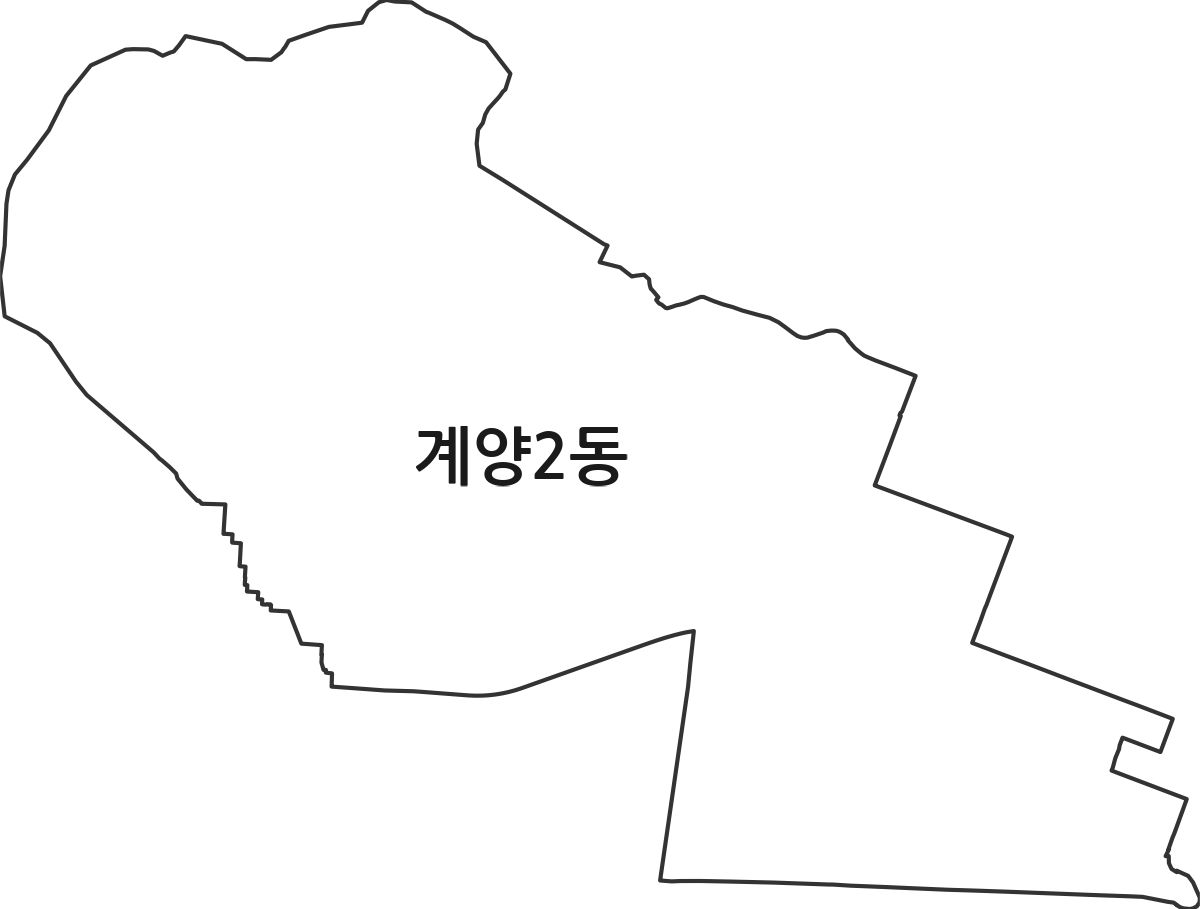 인천광역시 계양구 계양2동 행정동 행정구역 경계 지도