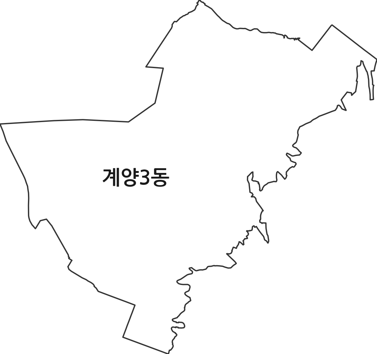 인천광역시 계양구 계양3동 행정동 행정구역 경계 지도