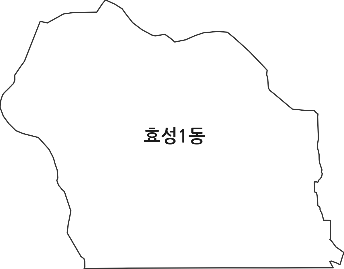 인천광역시 계양구 효성1동 행정동 행정구역 경계 지도