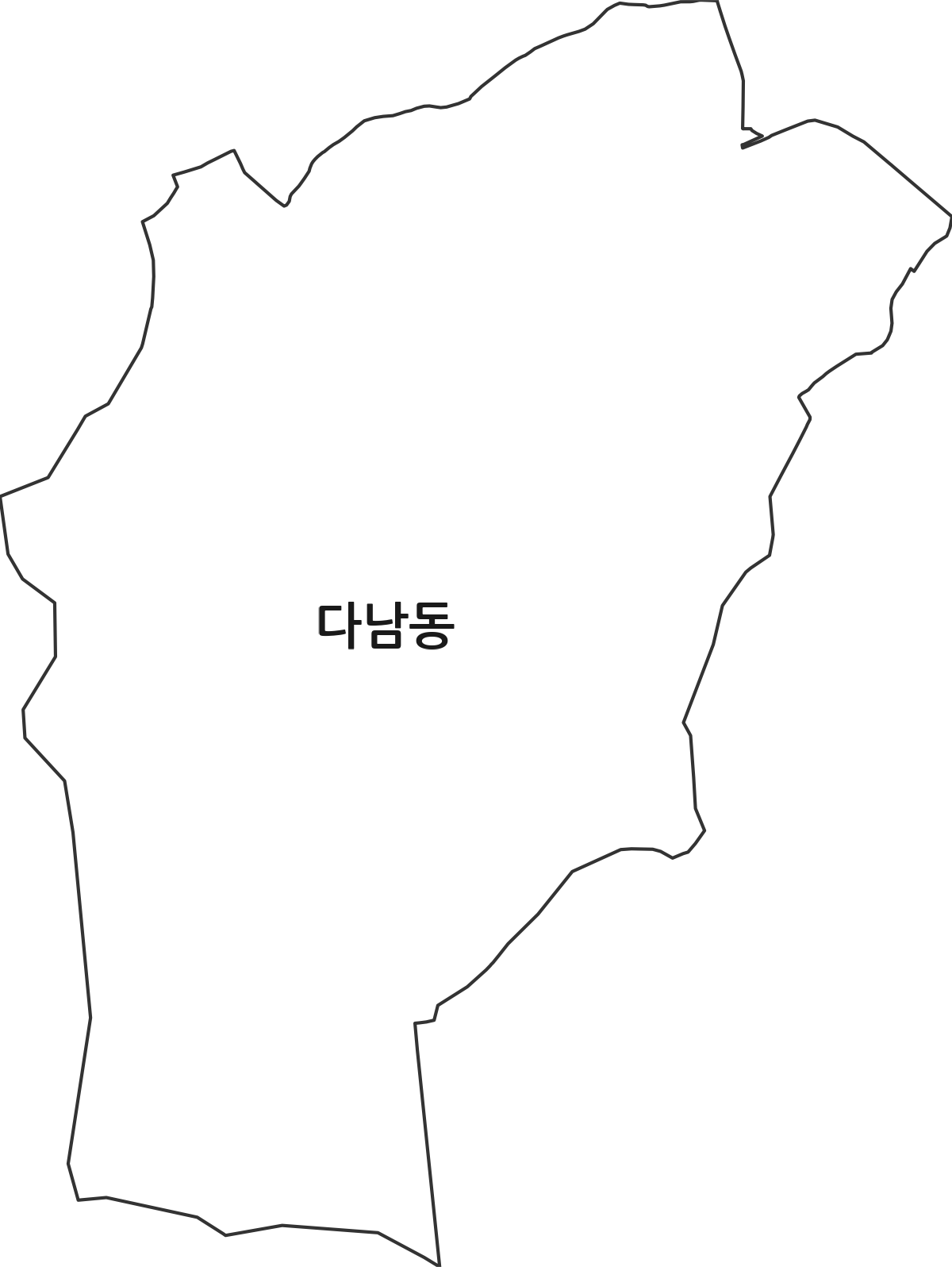 인천광역시 계양구 다남동 법정동 행정구역 경계 지도