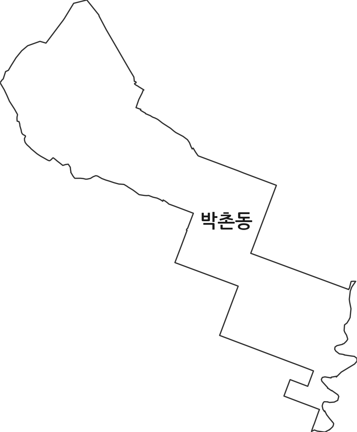 인천광역시 계양구 박촌동 법정동 행정구역 경계 지도