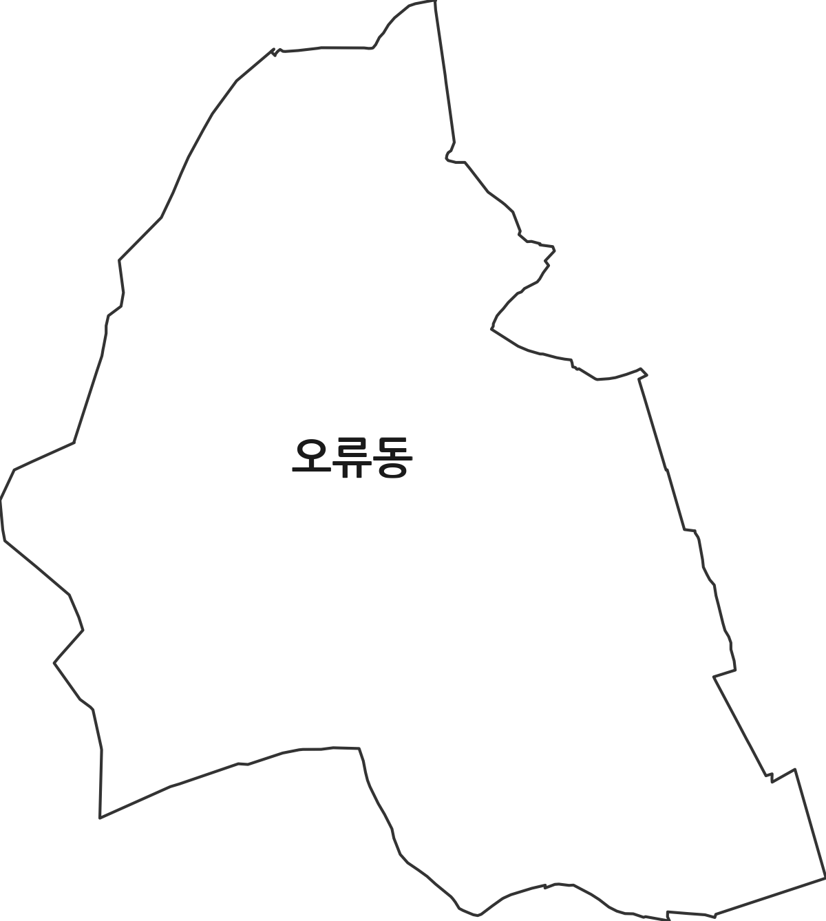 인천광역시 계양구 오류동 법정동 행정구역 경계 지도