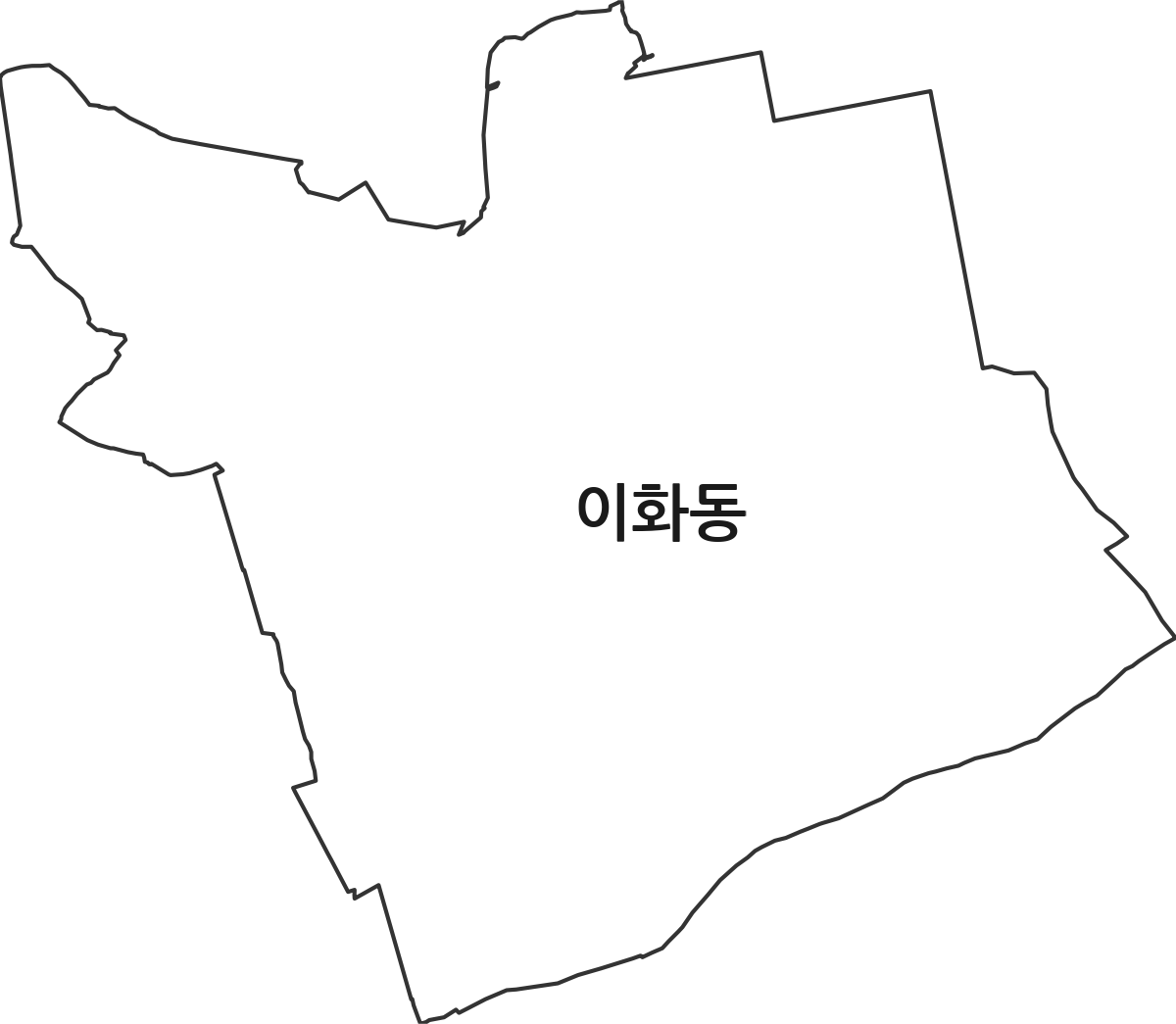 인천광역시 계양구 이화동 법정동 행정구역 경계 지도