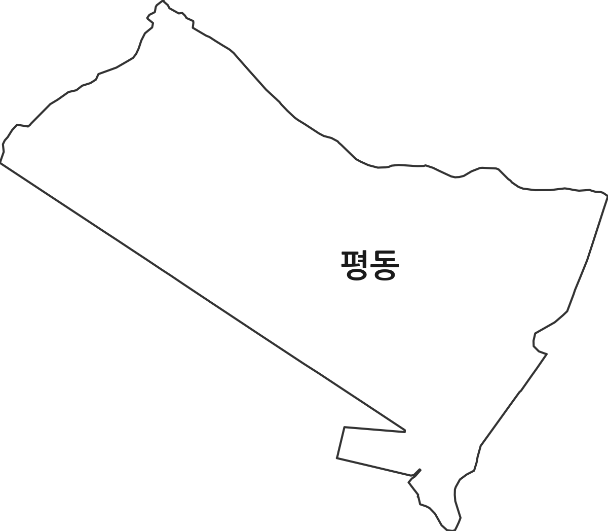 인천광역시 계양구 평동 법정동 행정구역 경계 지도