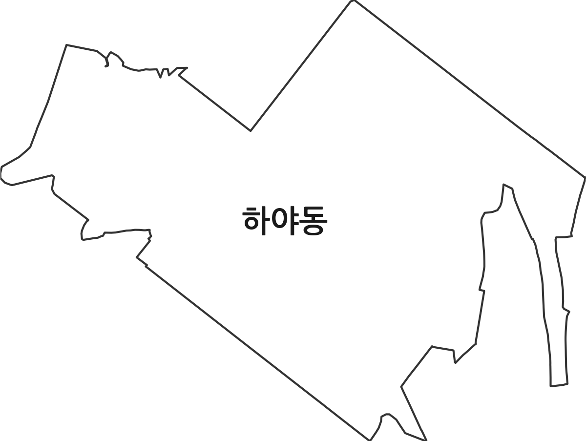 인천광역시 계양구 하야동 법정동 행정구역 경계 지도