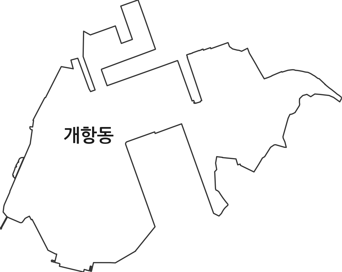 인천광역시 중구 개항동 행정동 행정구역 경계 지도