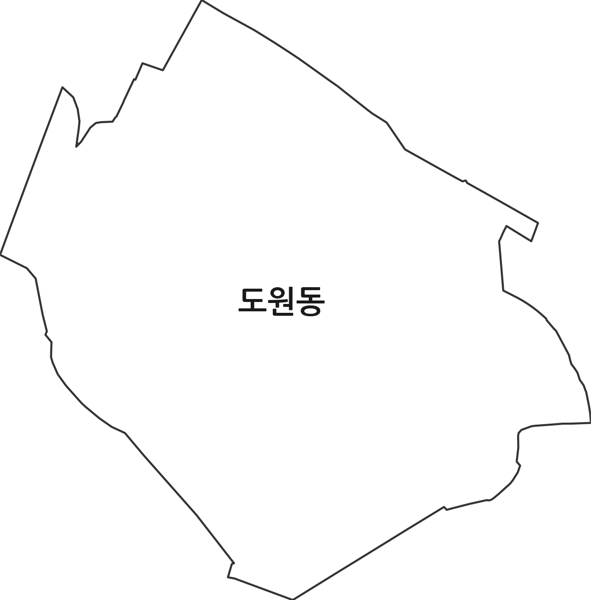 인천광역시 중구 도원동 행정동 행정구역 경계 지도