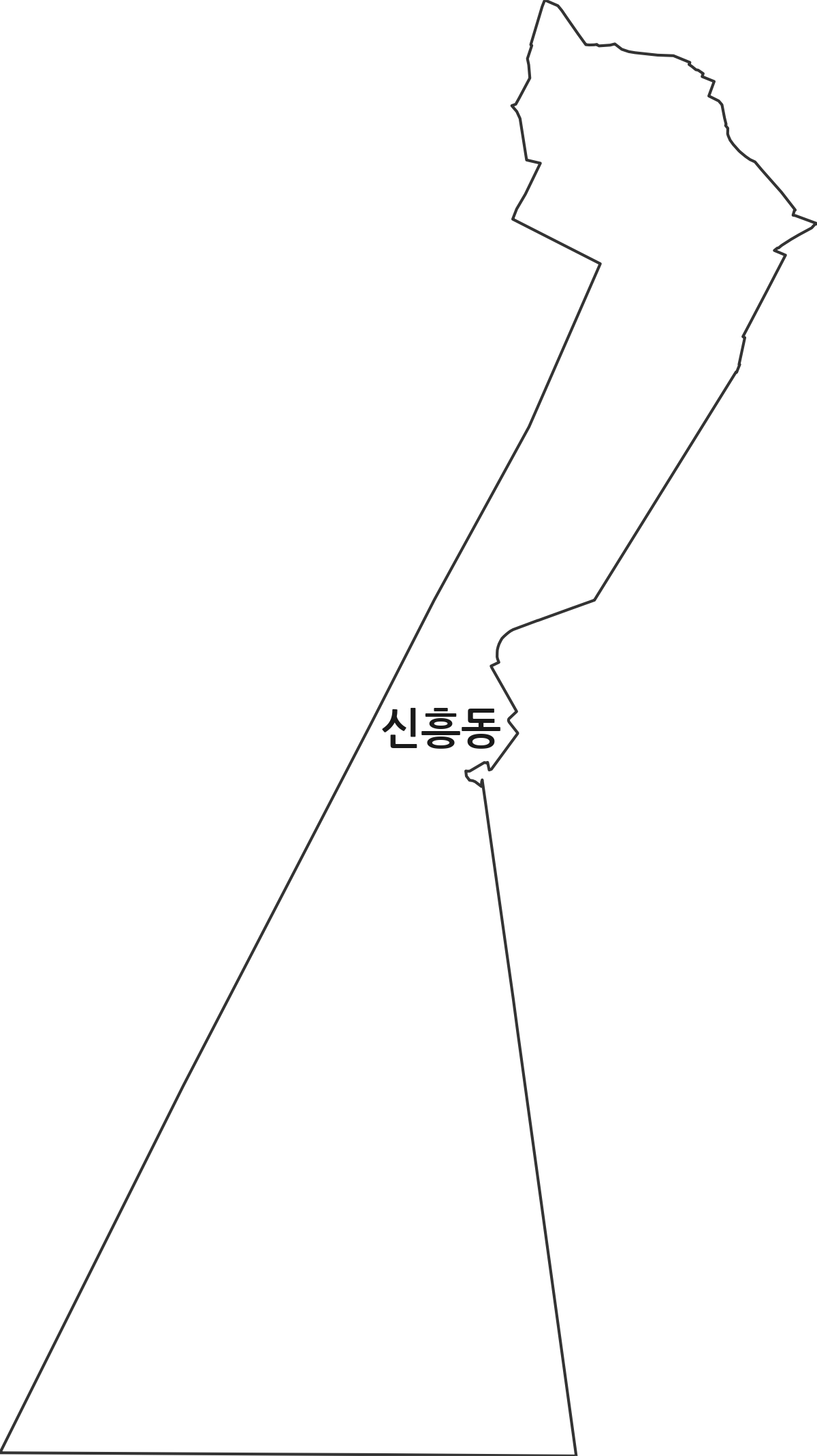 인천광역시 중구 신흥동 행정동 행정구역 경계 지도