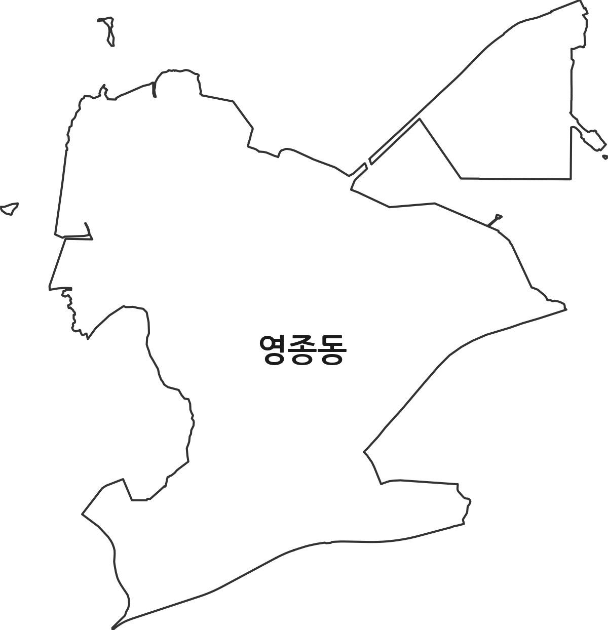 인천광역시 중구 영종동 행정동 행정구역 경계 지도