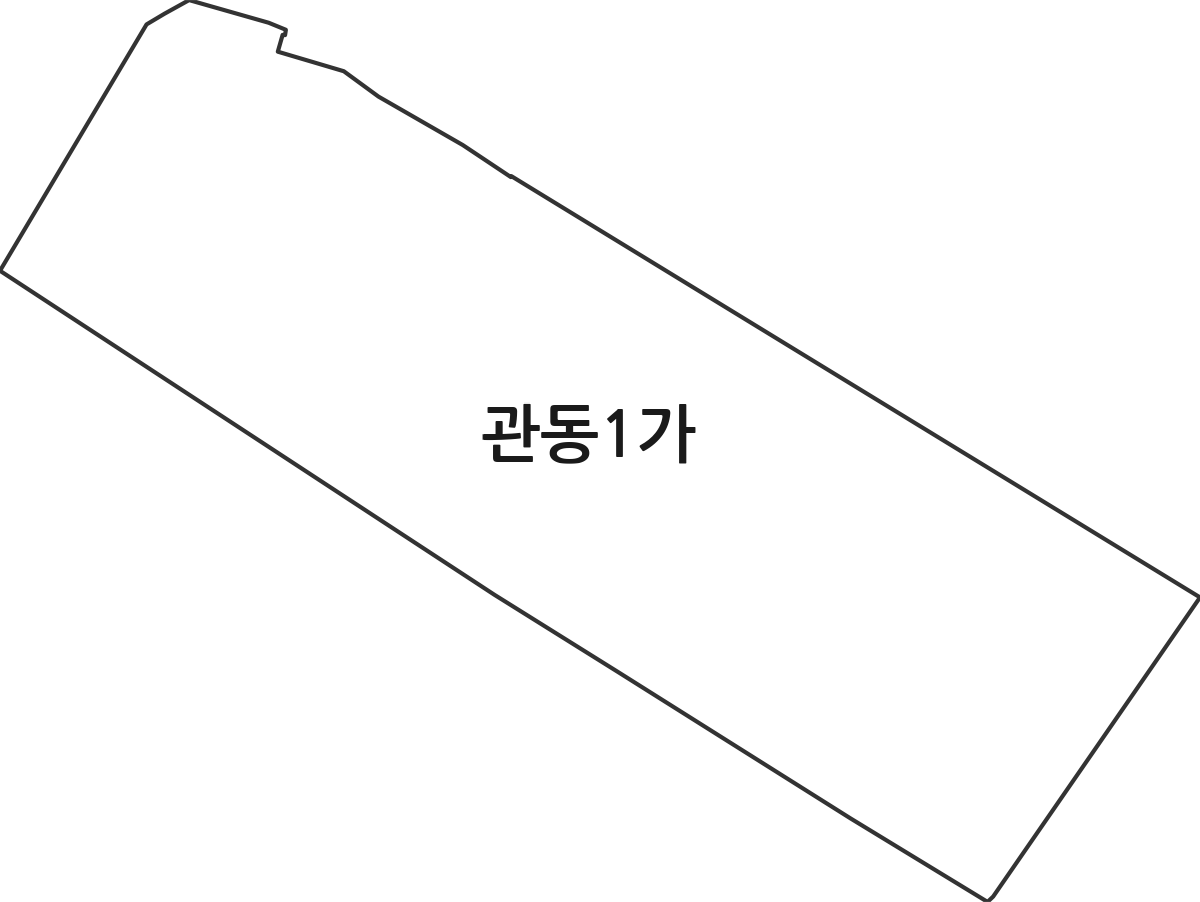 인천광역시 중구 관동1가 법정동 행정구역 경계 지도