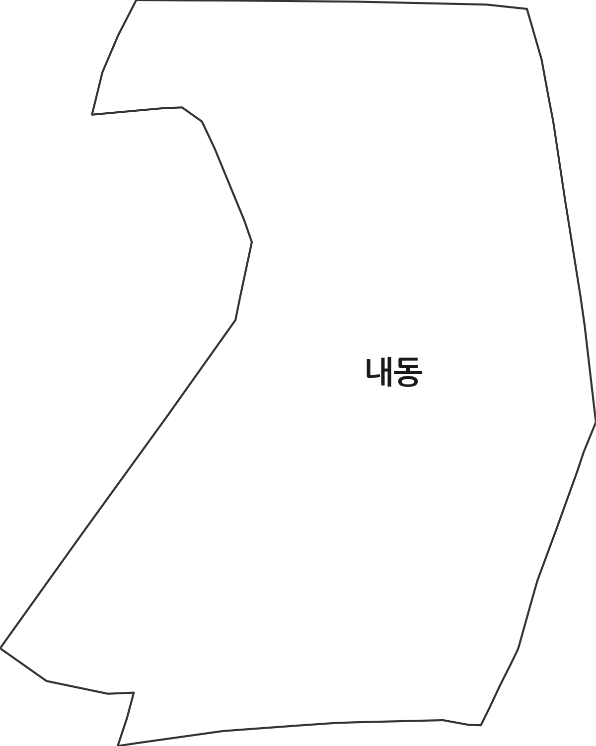 인천광역시 중구 내동 법정동 행정구역 경계 지도