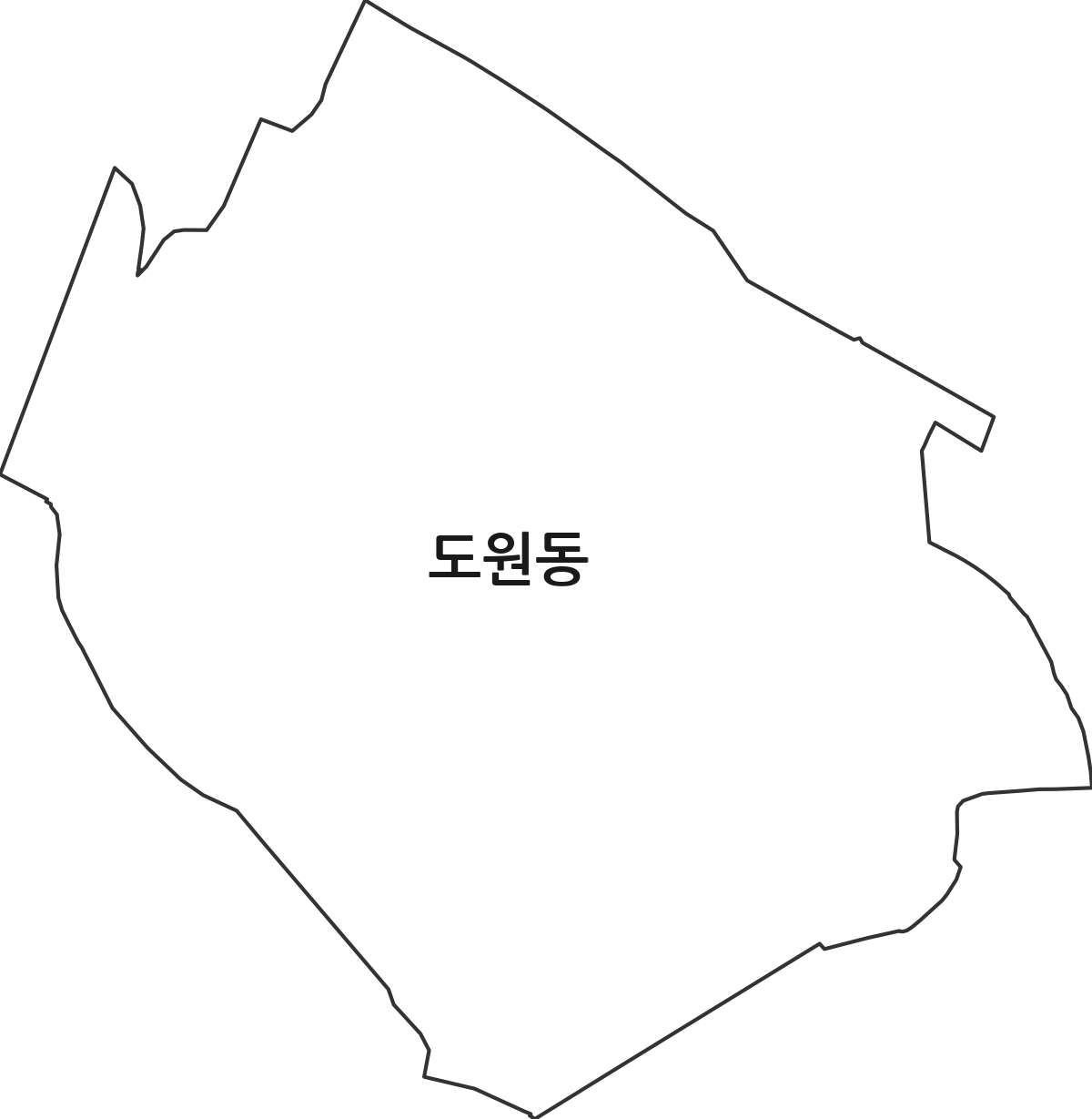 인천광역시 중구 도원동 법정동 행정구역 경계 지도