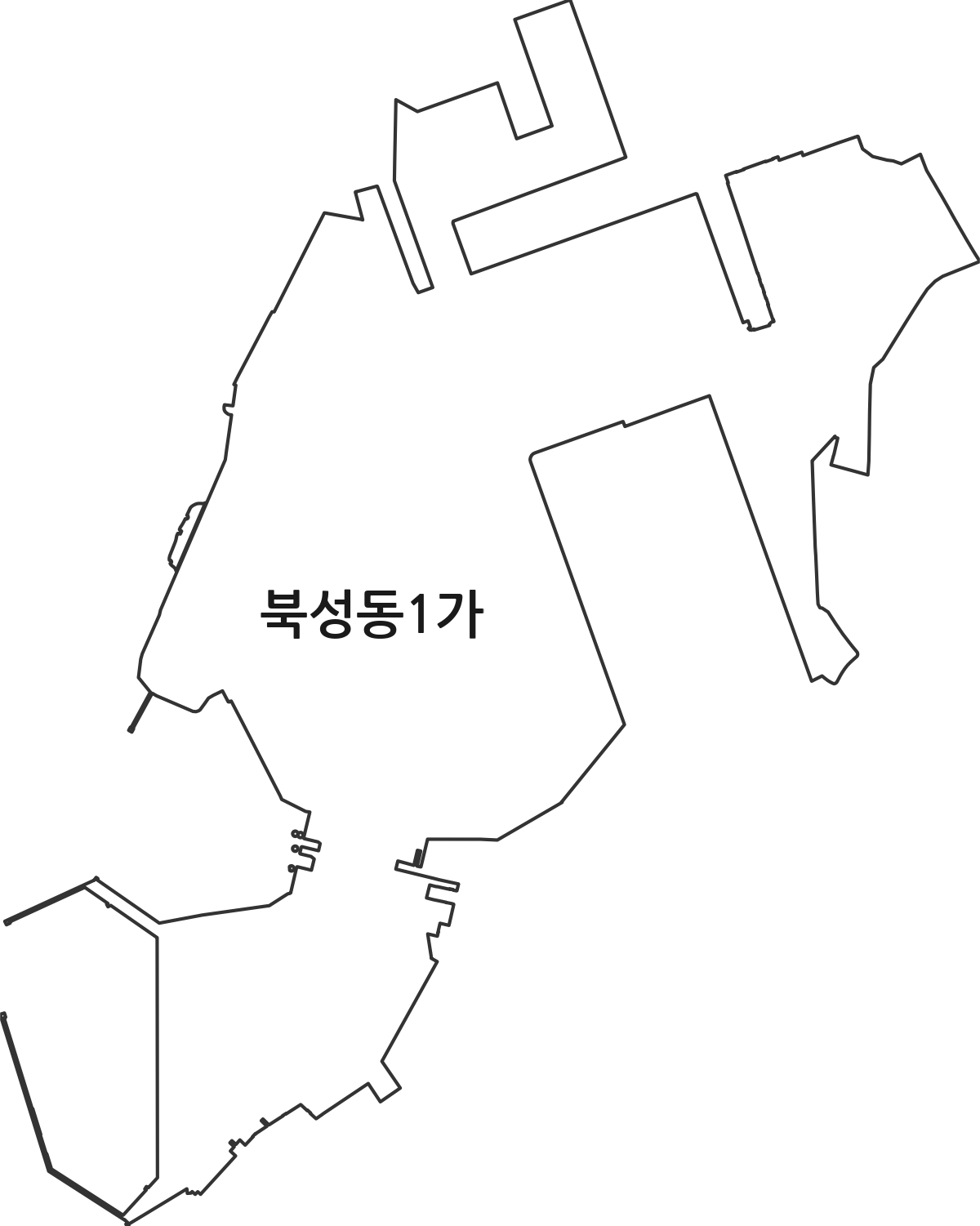인천광역시 중구 북성동1가 법정동 행정구역 경계 지도