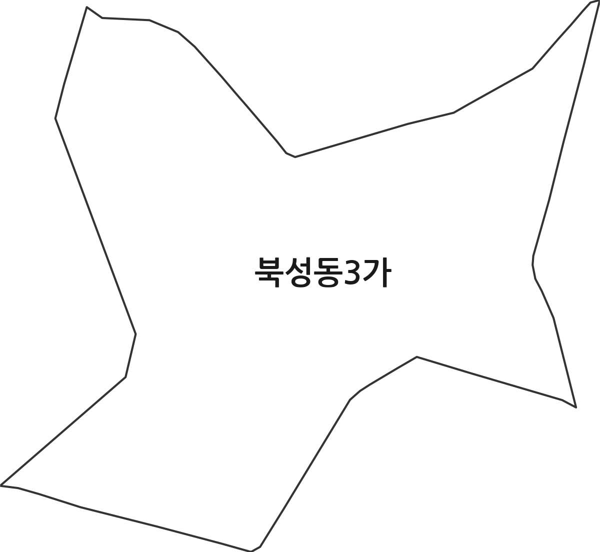 인천광역시 중구 북성동3가 법정동 행정구역 경계 지도