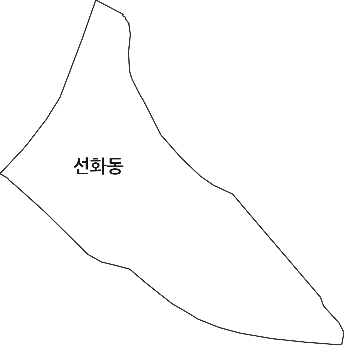 인천광역시 중구 선화동 법정동 행정구역 경계 지도