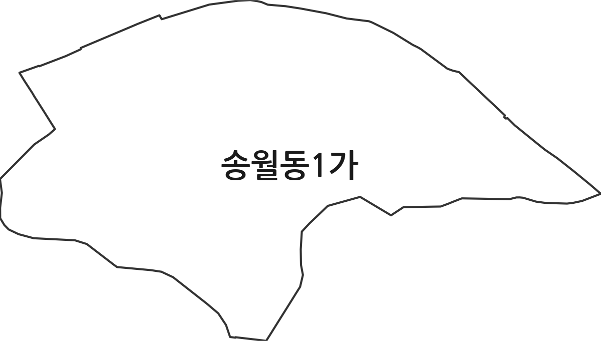 인천광역시 중구 송월동1가 법정동 행정구역 경계 지도