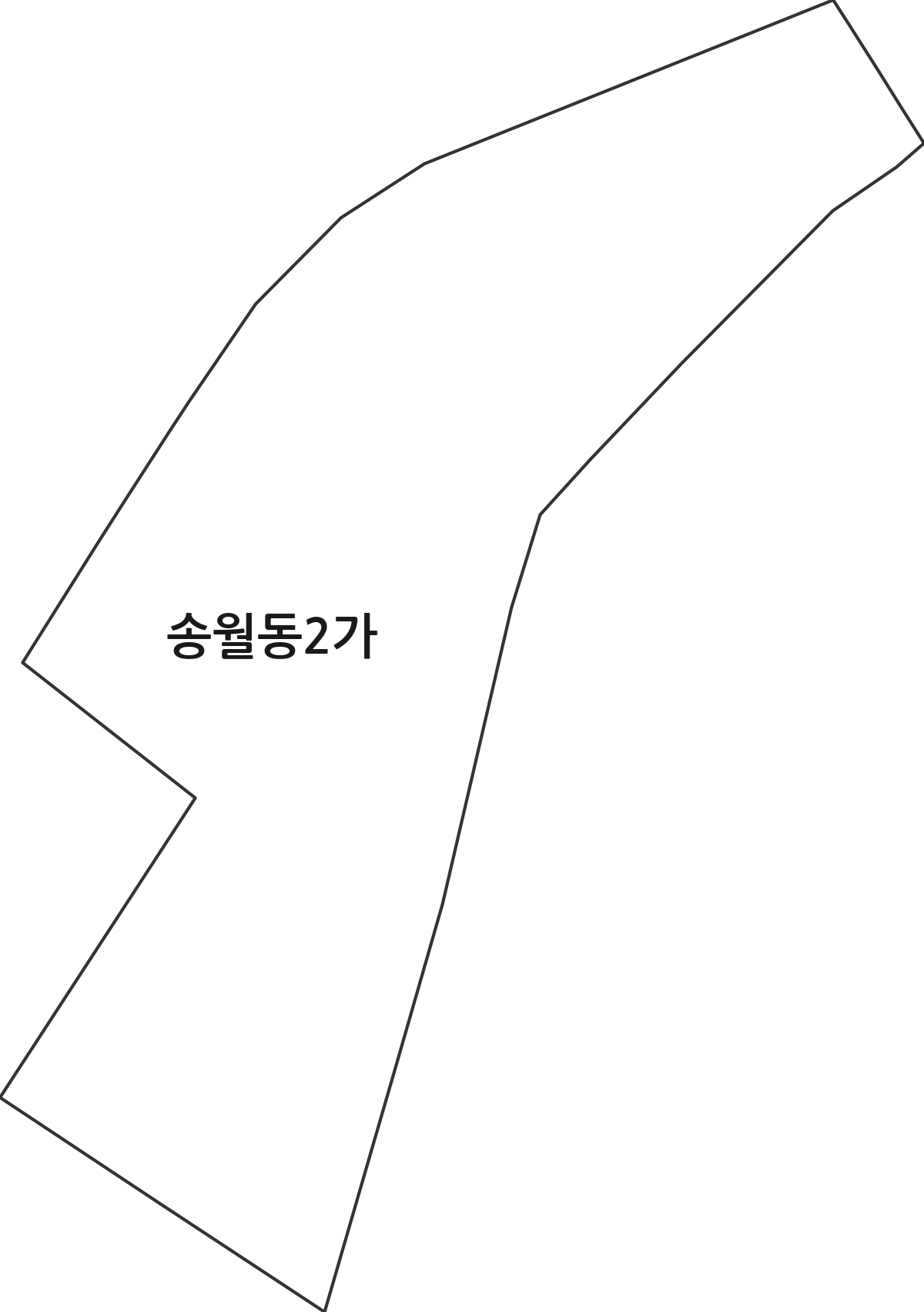 인천광역시 중구 송월동2가 법정동 행정구역 경계 지도