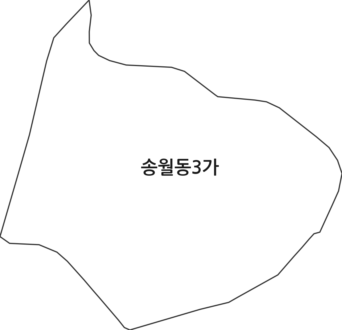인천광역시 중구 송월동3가 법정동 행정구역 경계 지도