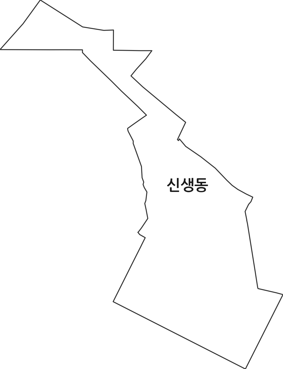 인천광역시 중구 신생동 법정동 행정구역 경계 지도