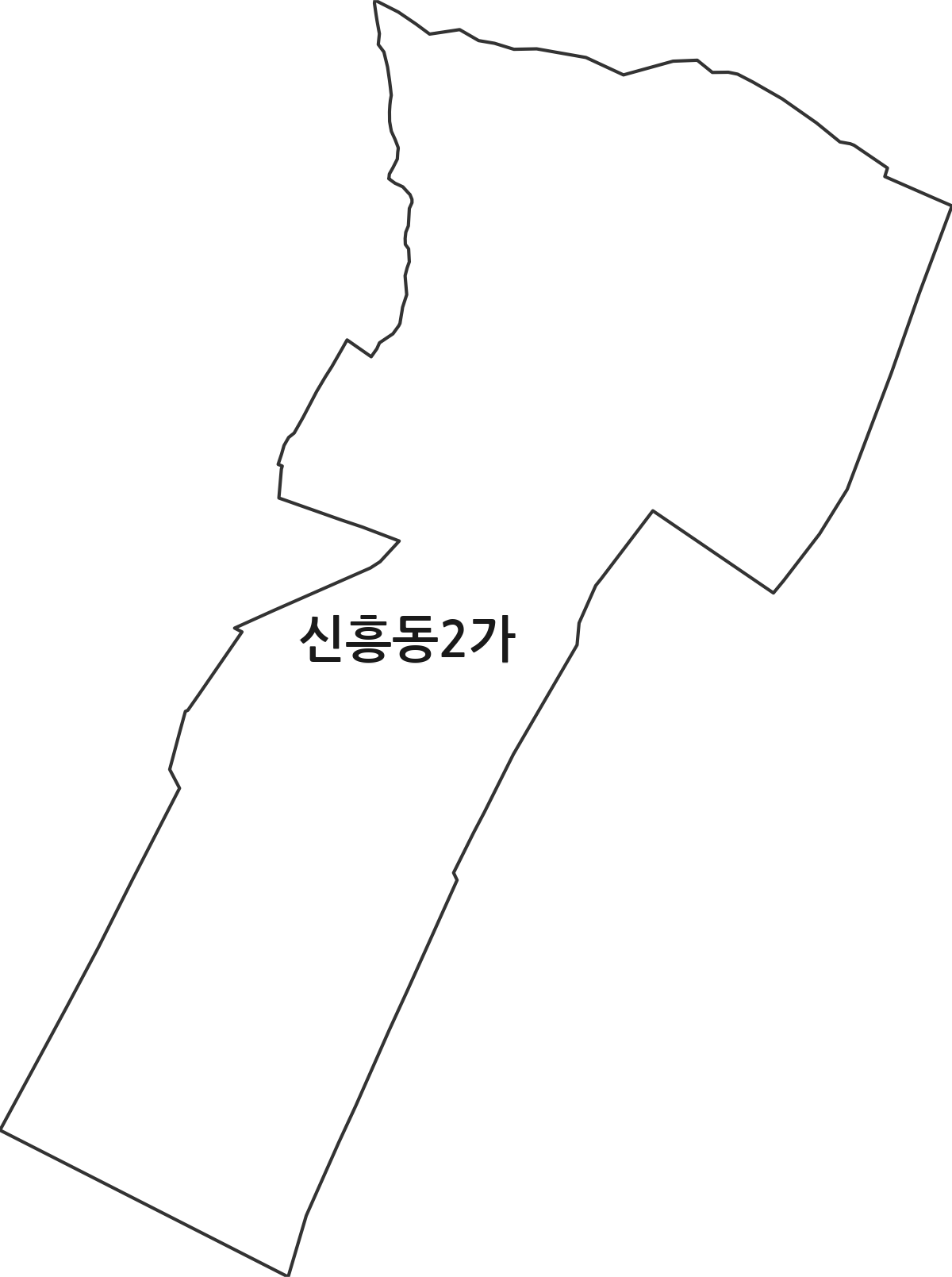 인천광역시 중구 신흥동2가 법정동 행정구역 경계 지도