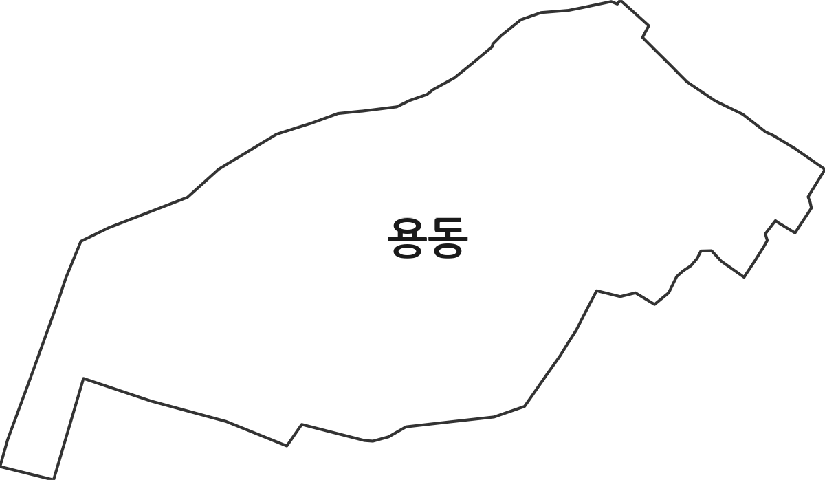 인천광역시 중구 용동 법정동 행정구역 경계 지도