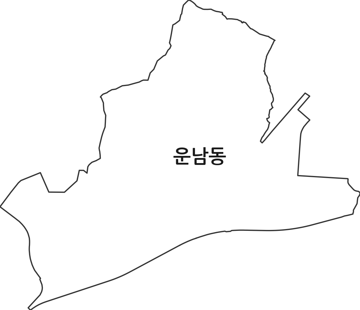 인천광역시 중구 운남동 법정동 행정구역 경계 지도