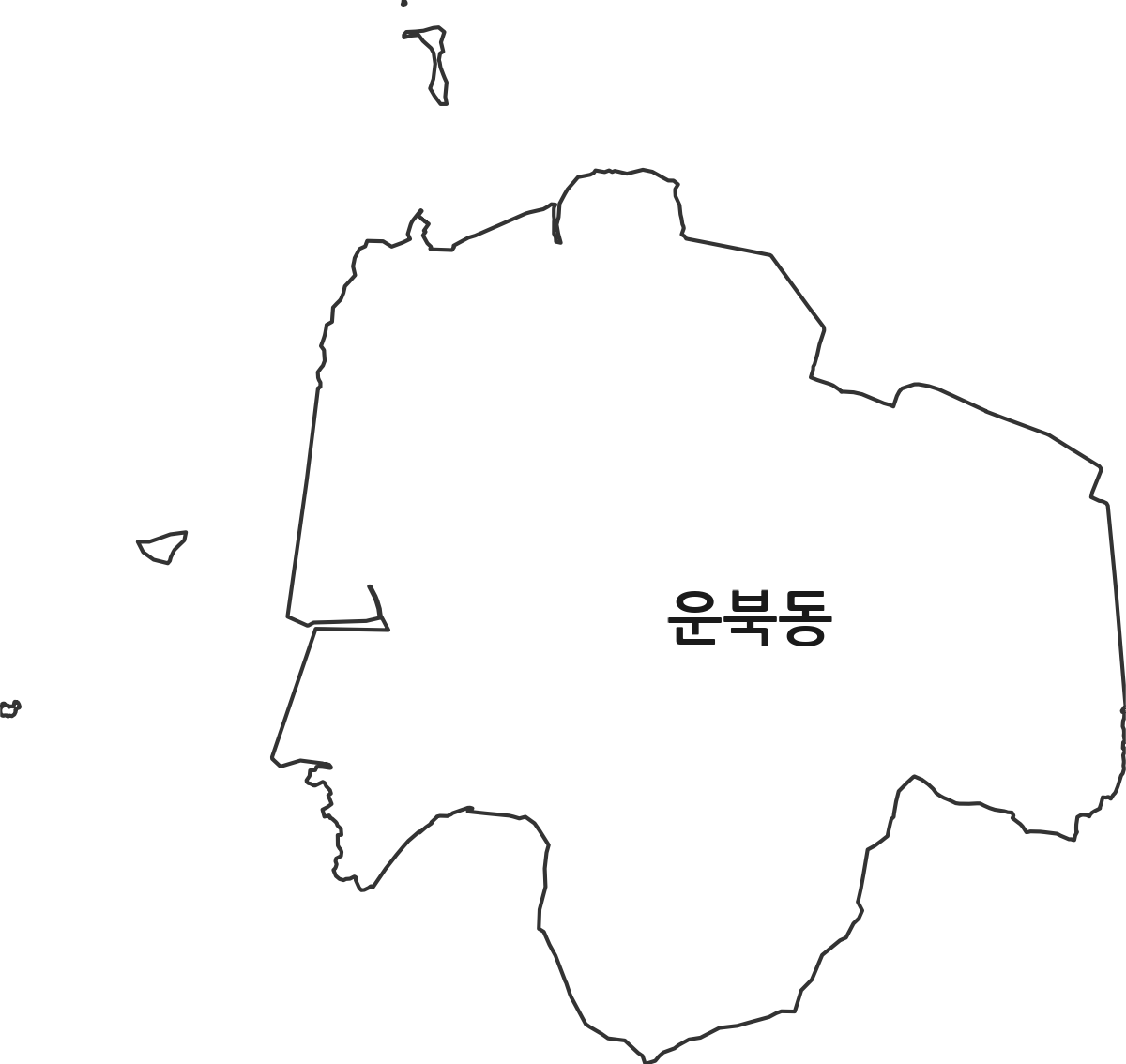 인천광역시 중구 운북동 법정동 행정구역 경계 지도