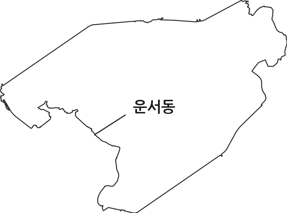 인천광역시 중구 운서동 법정동 행정구역 경계 지도