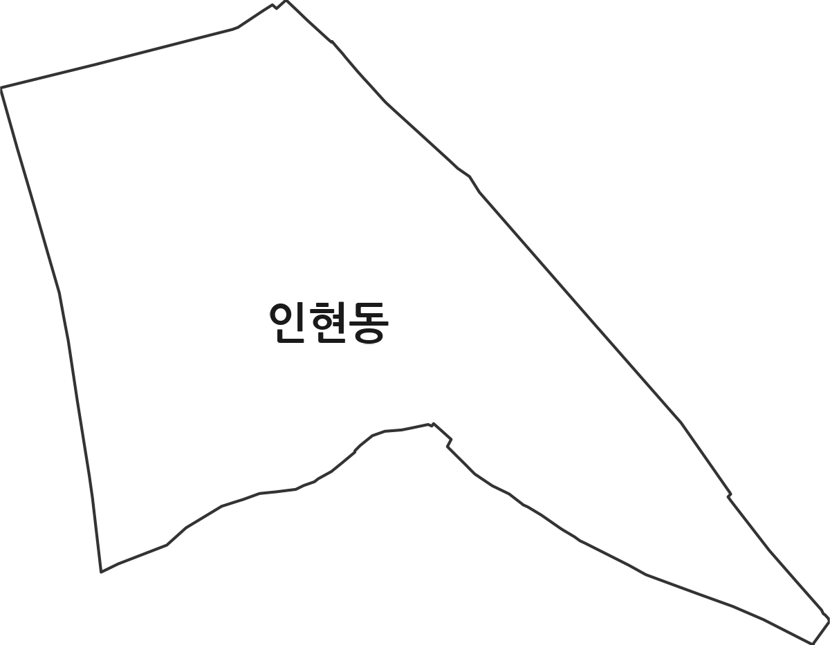 인천광역시 중구 인현동 법정동 행정구역 경계 지도