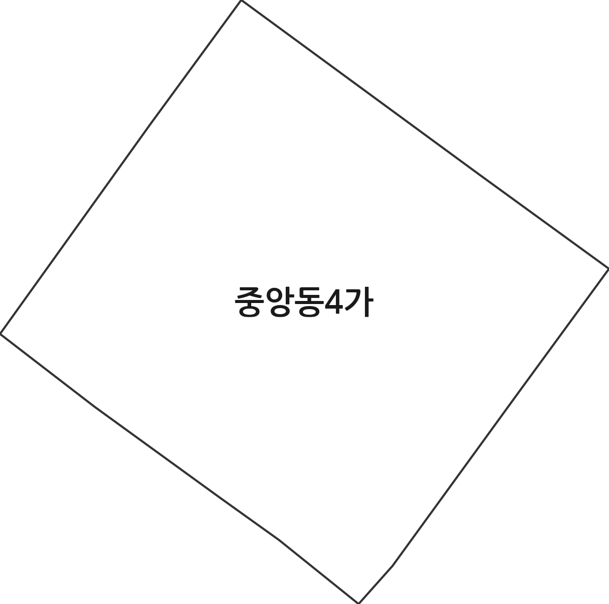 인천광역시 중구 중앙동4가 법정동 행정구역 경계 지도