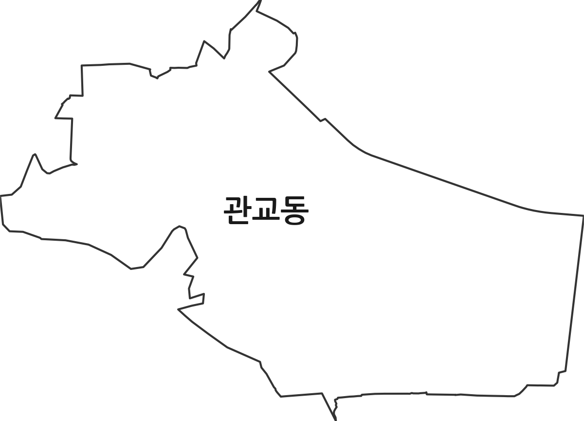 인천광역시 미추홀구 관교동 행정동 행정구역 경계 지도