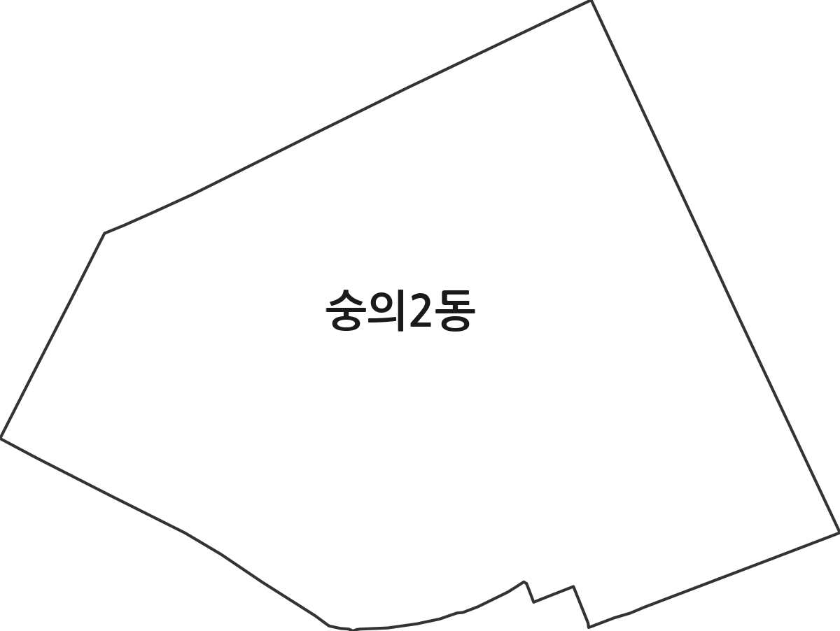 인천광역시 미추홀구 숭의2동 행정동 행정구역 경계 지도