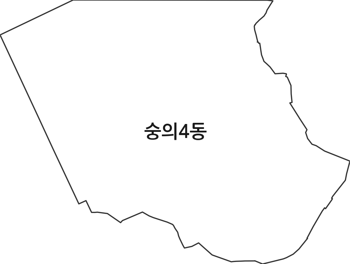 인천광역시 미추홀구 숭의4동 행정동 행정구역 경계 지도