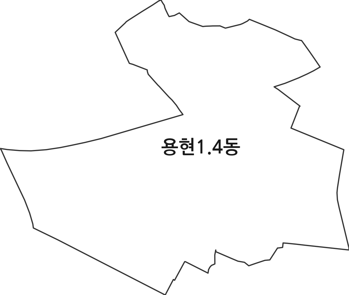 인천광역시 미추홀구 용현1.4동 행정동 행정구역 경계 지도