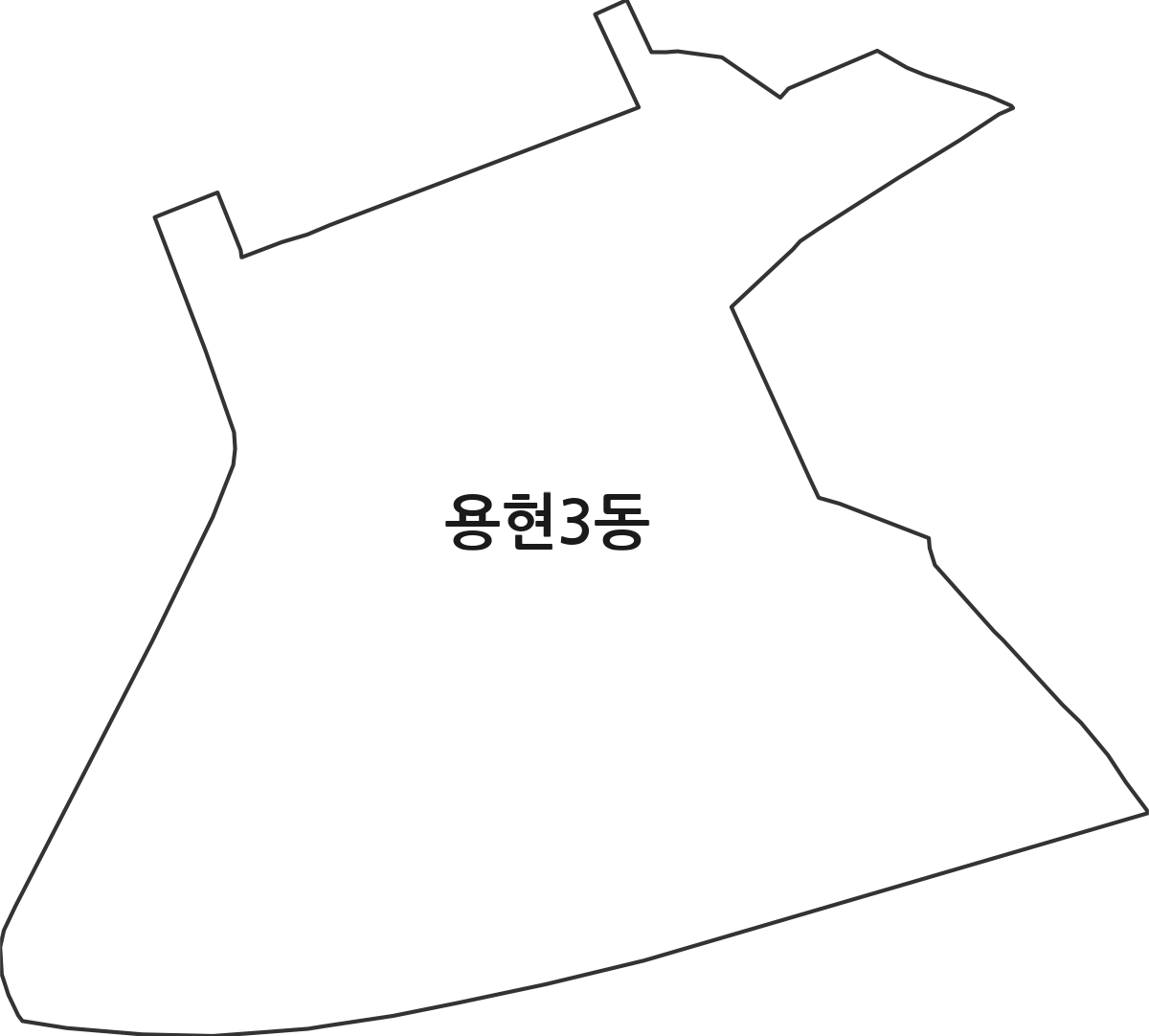 인천광역시 미추홀구 용현3동 행정동 행정구역 경계 지도