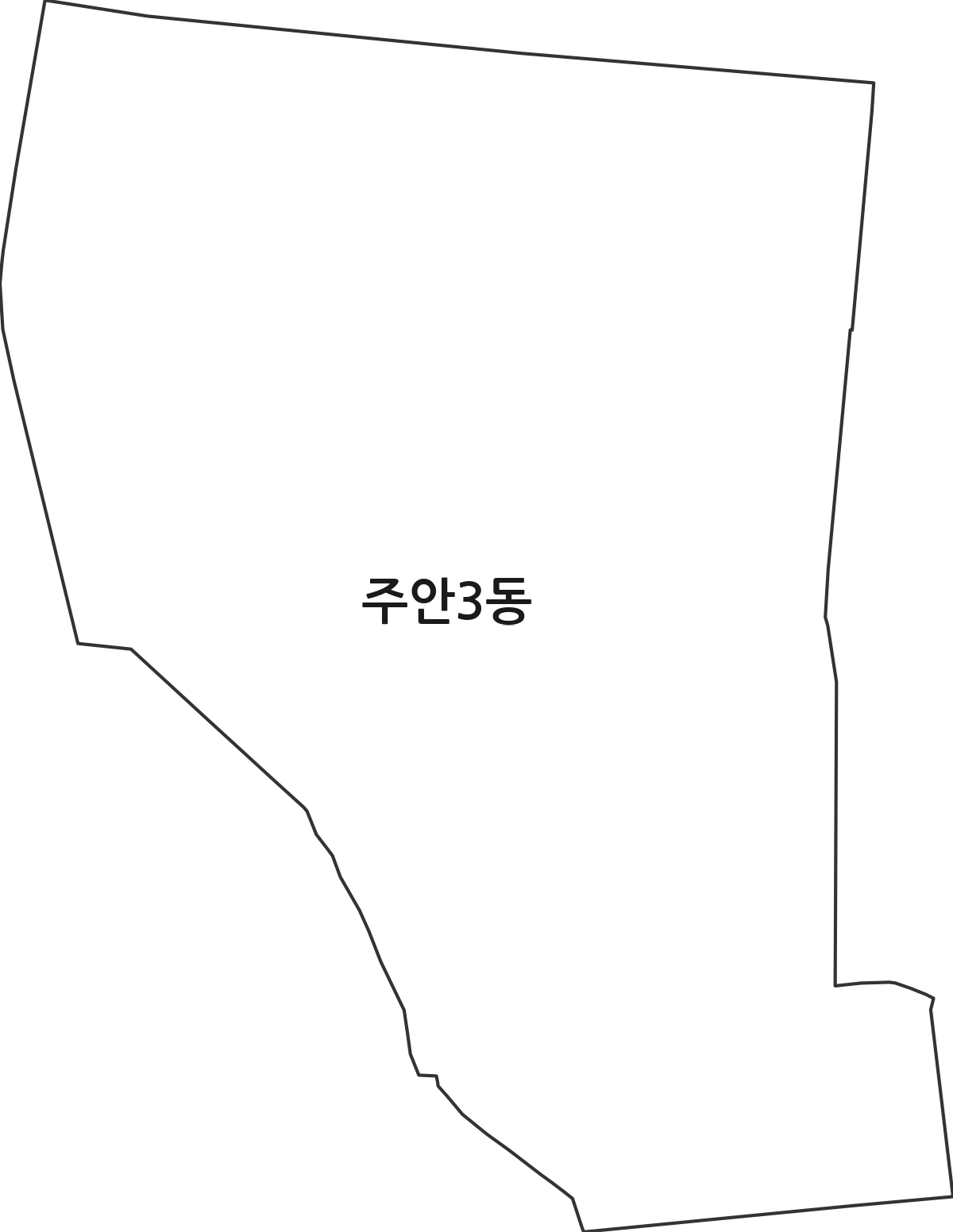 인천광역시 미추홀구 주안3동 행정동 행정구역 경계 지도