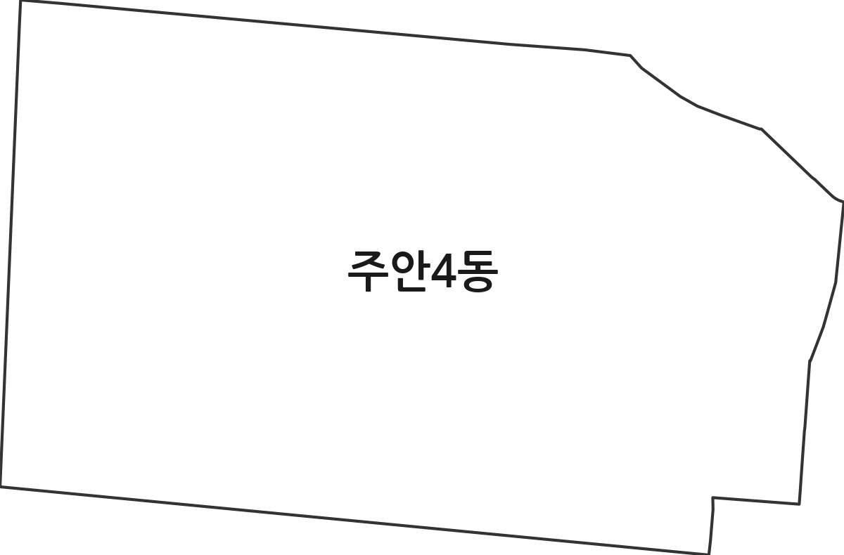 인천광역시 미추홀구 주안4동 행정동 행정구역 경계 지도
