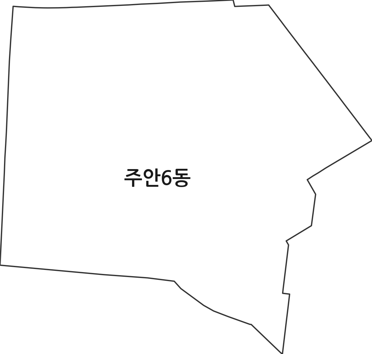 인천광역시 미추홀구 주안6동 행정동 행정구역 경계 지도