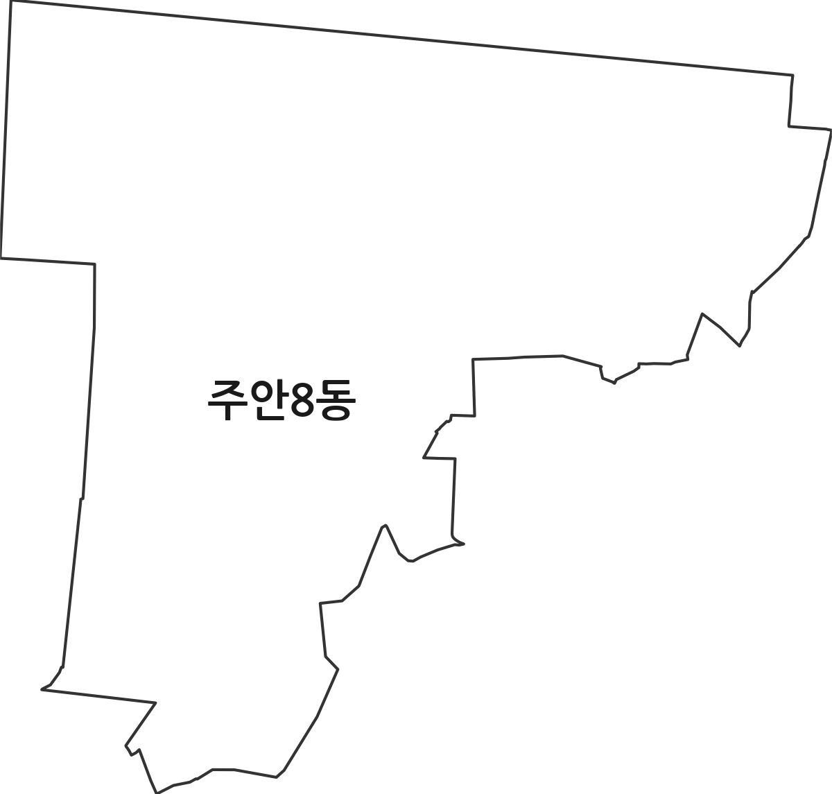 인천광역시 미추홀구 주안8동 행정동 행정구역 경계 지도